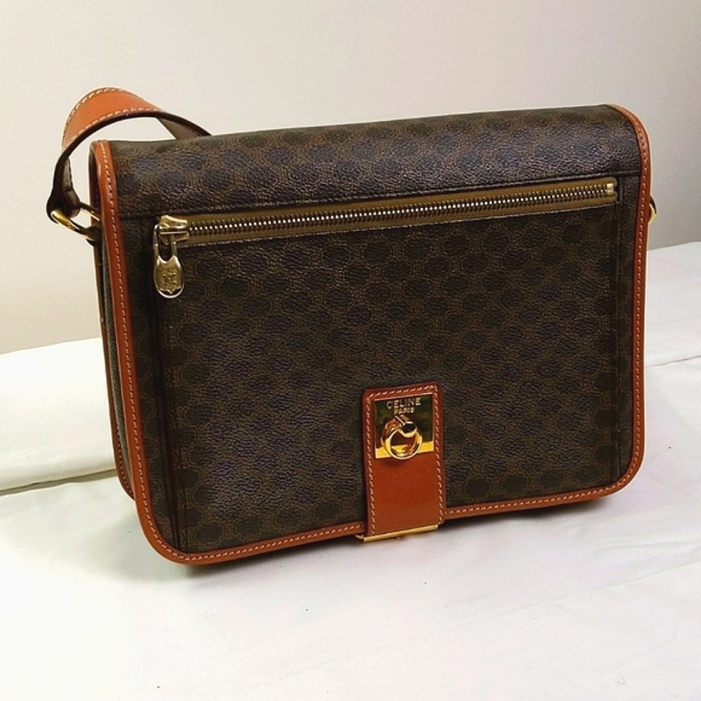 Vintage Celine Macadam Box Crossbody Shoulder Bag
